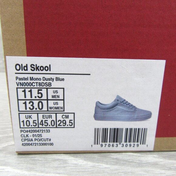Vans Old Skool Mono Dusty Blue Mens Size 11.5 Sneakers NEW - Picture 13 of 13